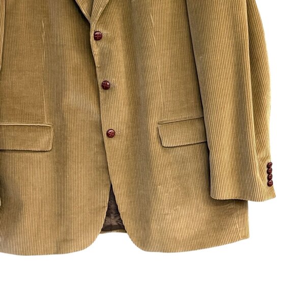 Vintage Ralph Lauren Chaps Mens Sport Coat 48 Tall Corduroy Golden Wheat Tan - Picture 5 of 16